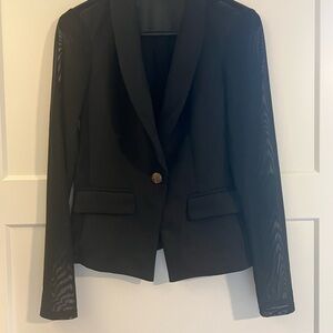 Forever 21 Black Blazer with Sheer Sleeves